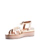 Faux leather wedge sandal