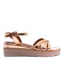 Faux leather wedge sandal