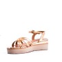 Faux leather wedge sandal