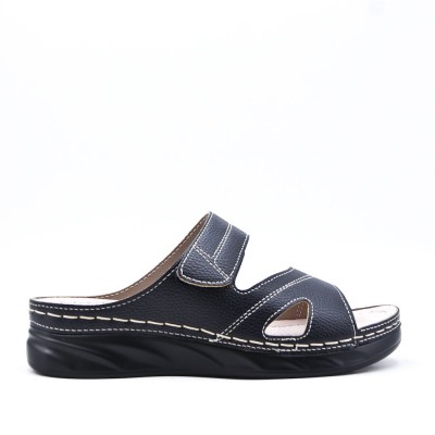 Comfort sandal in imitation leather