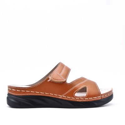 Sandale comfort en simili cuir