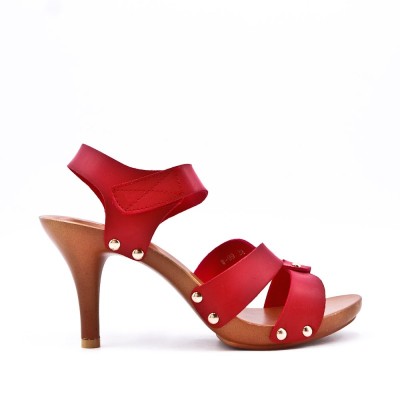 Faux leather heeled sandal