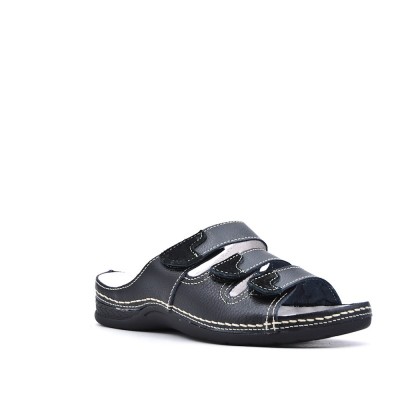 Comfort sandal in imitation leather