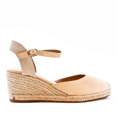 Faux suede wedge sandal