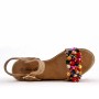 Wedge sandal in mixed materials for women