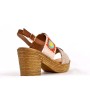 Heeled sandal in mixed materials