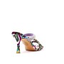 Heeled sandal in mixed materials