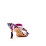 Heeled sandal in mixed materials