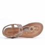 Flat sandal in faux leather for women