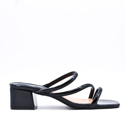 Faux leather heeled sandal