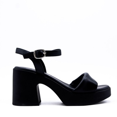 Faux leather heeled sandal