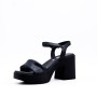 Faux leather heeled sandal