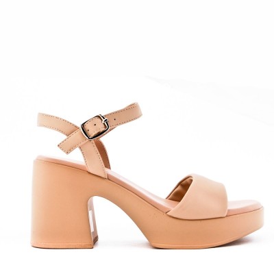 Faux leather heeled sandal