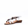 Flat wedge sandal in faux leather for women