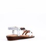 Flat wedge sandal in faux leather for women