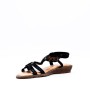 Flat wedge sandal in faux leather for women