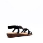 Flat wedge sandal in faux leather for women