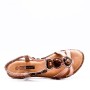 Flat wedge sandal in faux leather for women