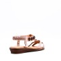 Flat wedge sandal in faux leather for women