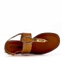 Flat sandal in faux leather for women