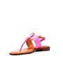 Flat sandal in faux leather for women