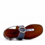 Flat sandal in faux leather for women