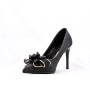 Faux suede pump with heel