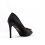 Faux suede pump with heel