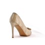 Faux suede pump with heel