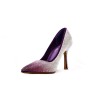 Faux suede pump with heel