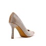 Faux suede pump with heel