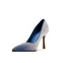 Faux suede pump with heel