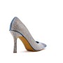 Faux suede pump with heel