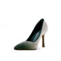 Faux suede pump with heel