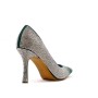 Faux suede pump with heel