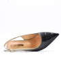 Faux leather pump with heel