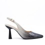 Faux leather pump with heel