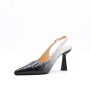 Faux leather pump with heel