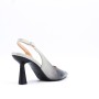 Faux leather pump with heel