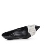 Faux leather pump with heel