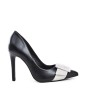 Faux leather pump with heel