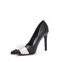 Faux leather pump with heel