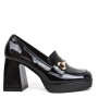 Faux leather pump with heel