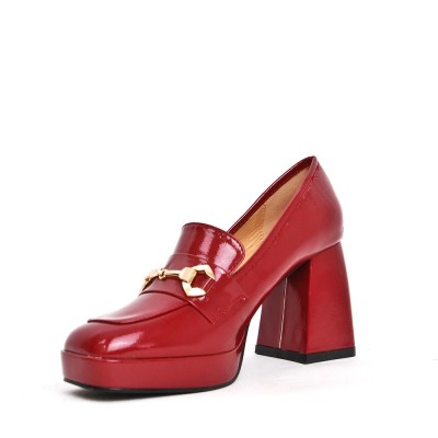 Escarpin en simili cuir à talon