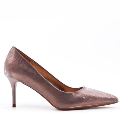 Women's faux leather heeled pumps