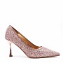 Heeled pumps in mixed materials for women