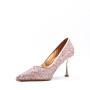 Heeled pumps in mixed materials for women