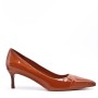 Women's faux leather heeled pumps