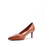 Women's faux leather heeled pumps