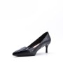 Women's faux leather heeled pumps